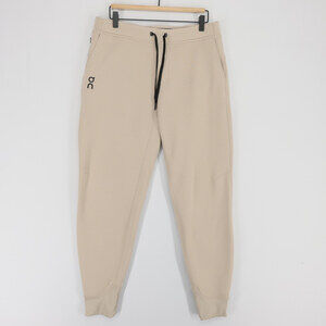 On Running Sweat Pants Joggers Mens M Beige Tapered Drawstring Pocket Athletic
